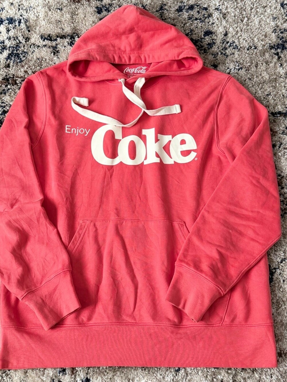 Lucky Brand x Coca-Cola Hoodie Womens L Red Enjoy Coke Have A Coke And A Smile